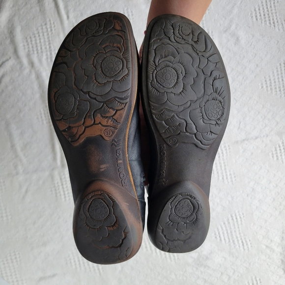 Romika Black Embroidered Floral Zip Up Leather Casual Fall Boot - Picture 8 of 13